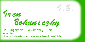 iren bohuniczky business card